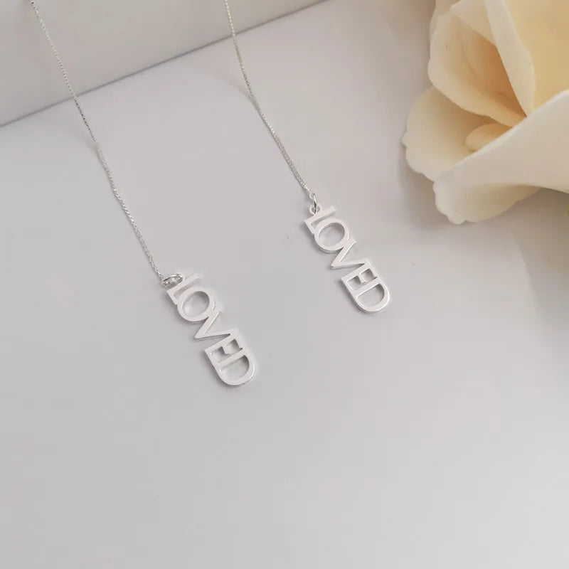 Personalized Stainless Steel Linear Threader Earrings