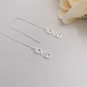 Personalized Stainless Steel Linear Threader Earrings