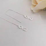 Personalized Stainless Steel Linear Threader Earrings