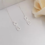Personalized Stainless Steel Linear Threader Earrings