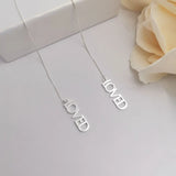 Personalized Stainless Steel Linear Threader Earrings