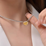 Heart CZ Pendant Necklace Tennis Chain for Women