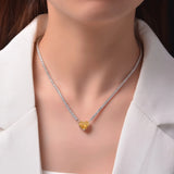 Heart CZ Pendant Necklace Tennis Chain for Women