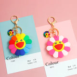 Sunflower Resin Keychain Women Trinket Key Ring Bag Charm