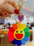 Sunflower Resin Keychain Women Trinket Key Ring Bag Charm