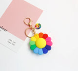 Sunflower Resin Keychain Women Trinket Key Ring Bag Charm