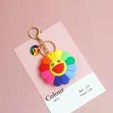 Sunflower Resin Keychain Women Trinket Key Ring Bag Charm