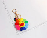 Sunflower Resin Keychain Women Trinket Key Ring Bag Charm