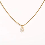Small Square Diamond Pendant Stainless Steel Plating Necklace Women