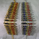 Colorful Rhinestone Bracelet Hand Chain Wedding Jewelry
