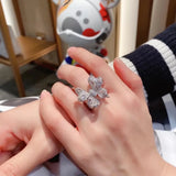 Delicate Zircon Butterfly Ring For Women Wedding Engagement Jewelry
