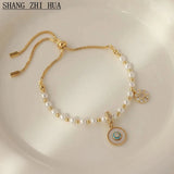 Pearl Disc Star Pendant Pull Bracelets Women's Halloween Jewelry