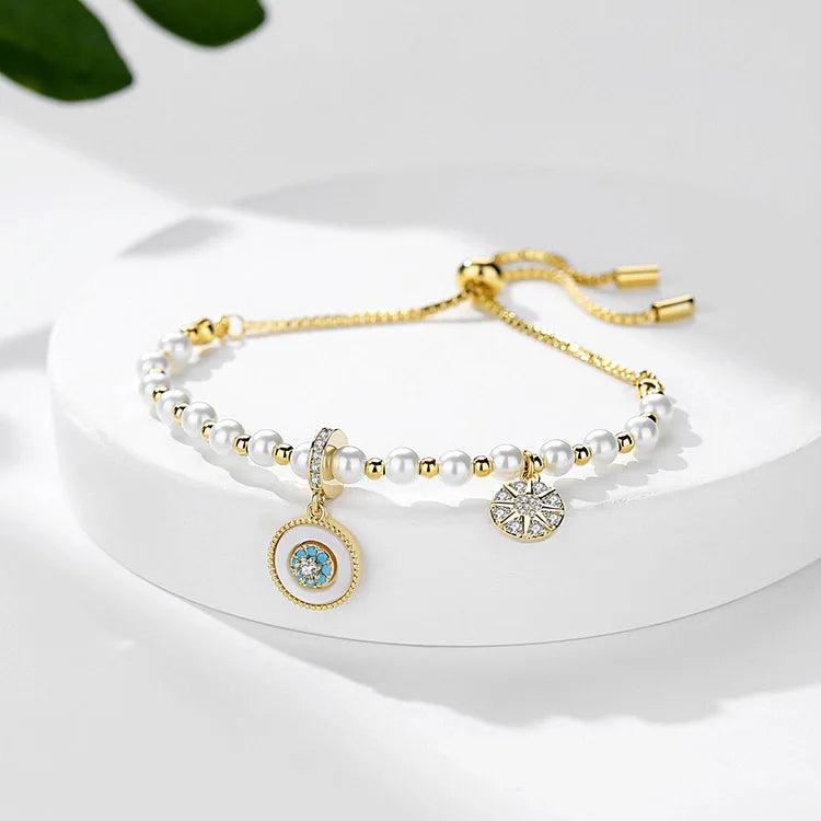 Pearl Disc Star Pendant Pull Bracelets Women's Halloween Jewelry