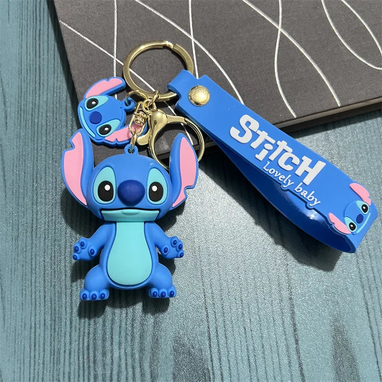 Lilo & Stitch Cartoon Anime Pendant Keychain Holder for Car Mobile Phone Bag