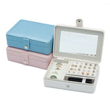 Leather Mini Jewelry Bag Earrings Stud Storage Box