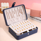 Leather Mini Jewelry Bag Earrings Stud Storage Box