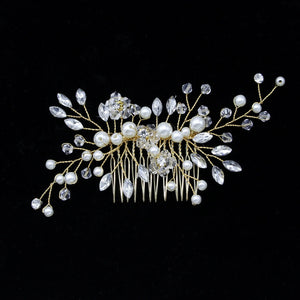 Bridal Pearl Hair Comb Flower Crystal Hair Accessories Wedding Hair Pins