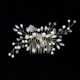 Bridal Pearl Hair Comb Flower Crystal Hair Accessories Wedding Hair Pins