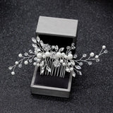 Bridal Pearl Hair Comb Flower Crystal Hair Accessories Wedding Hair Pins