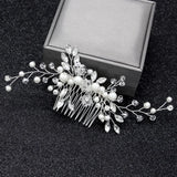 Bridal Pearl Hair Comb Flower Crystal Hair Accessories Wedding Hair Pins