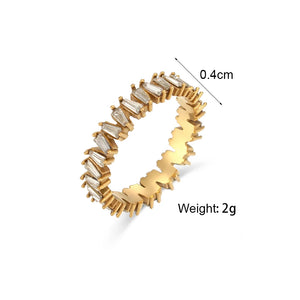 Geometric Zircon Rings 18K Plated Wedding Anniversary