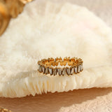 Geometric Zircon Rings 18K Plated Wedding Anniversary