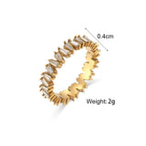 Geometric Zircon Rings 18K Plated Wedding Anniversary