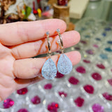 Water Drop Paraiba Tourmaline Earrings 925 Silver Bridal Jewelry