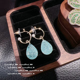 Water Drop Paraiba Tourmaline Earrings 925 Silver Bridal Jewelry