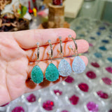Water Drop Paraiba Tourmaline Earrings 925 Silver Bridal Jewelry