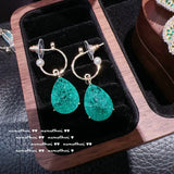Water Drop Paraiba Tourmaline Earrings 925 Silver Bridal Jewelry
