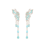 Butterfly Tassel Earrings S925 Silver Plated Wedding Jewelry