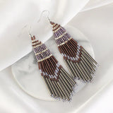 Ethnic Style Bead Earrings Bohemian Tassel Earrings