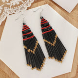 Ethnic Style Bead Earrings Bohemian Tassel Earrings
