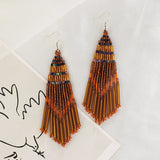 Ethnic Style Bead Earrings Bohemian Tassel Earrings