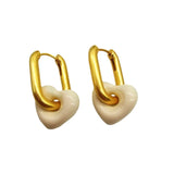 Enamel Geometric U-shaped Earrings Green Milky Love Sale