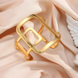 Geometric Square Stainless Steel Cuff Bracelet for Women