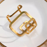 Geometric Square Stainless Steel Cuff Bracelet for Women