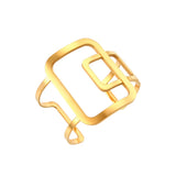 Geometric Square Stainless Steel Cuff Bracelet for Women