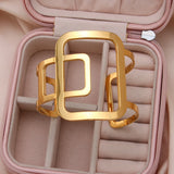 Geometric Hollow Open Stainless Steel Bracelet Women Jewelry