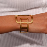Geometric Hollow Open Stainless Steel Bracelet Women Jewelry
