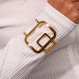 Geometric Hollow Open Stainless Steel Bracelet Women Jewelry