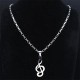 Music Note Stainless Steel Chain Necklace