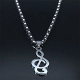 Music Note Stainless Steel Chain Necklace