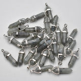 Labrador Stone Charms Hexagonal Healing Reiki Point Pendants 24pcs