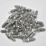 Labrador Stone Charms Hexagonal Healing Reiki Point Pendants 24pcs
