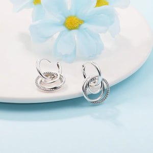 Family Hoop Earrings Mother's Jewelry European Wedding Earrings