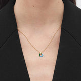 Green Enamel Heart Pendant Chain Necklace Woman Accessories Jewelry