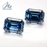 Fancy vivid VVS1 Emerald cut Moissanite