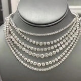 Hip Hop Silver Gothic Tennis Necklace Chain for Men Women